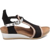 image:imageNAOT Footwear Womens Fiona Wedge SandalBlack Velvet NubuckKhaki Beige LeatherSilver Mirror Leather