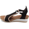 image:imageNAOT Footwear Womens Fiona Wedge SandalBlack Velvet NubuckKhaki Beige LeatherSilver Mirror Leather