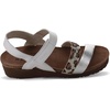 image:imageNAOT Footwear Womens Krista SandalWhite Pearl LthrSoft Silver Lthr WBeigeCheetah Rivets