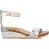 image:imageNAOT Footwear Womens Pixie SandalFloral LthrTeal Linen LthrRadiant Gold Lthr