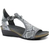 image:imageNAOT Footwear Womens Fiona Wedge SandalGray Cobra LthrSmoke Gray NbkMetallic Onyx Lthr
