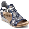 image:imageNAOT Footwear Womens Fiona Wedge SandalNavy Python LthrPolar SeaSoft Silver