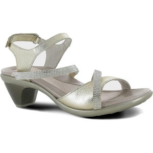 image:imageNAOT Footwear Innovate Womens Heel Rhinestone Sandal with Cork Footbed and Arch Support Footbed  Adjustable Ankle Strap  Comfort and Support  Lightweight and Perfect for TravelRadiant Gold LthrGold WGold Rivets