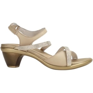 image:imageNAOT Footwear Innovate Womens Heel Rhinestone Sandal with Cork Footbed and Arch Support Footbed  Adjustable Ankle Strap  Comfort and Support  Lightweight and Perfect for TravelSoft Ivory LthrClear Stones