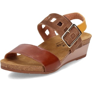image:imageNAOT Footwear Womens Dynasty SandalMaple Brown LthrAntique Brown SuedeMarigold Lthr