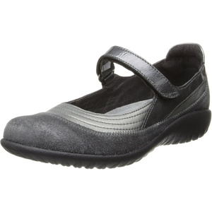 image:imageNAOT Footwear Womens Kirei Maryjane with Cork Footbed and Arch Comfort and Support  Lightweight and Perfect for Travel Removable FootbedSterling LthrGray SuedeGray Patent Leather