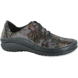 image:imageNAOT Footwear Womens Kumara Lace Up Oxford with Cork Footbed and Arch Support Footbed  Lace Up Shoe  Comfort and Support Slip Resistant  Lightweight and Perfect for TravelDark Floral LthrShiny Black Lthr