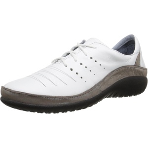 image:imageNAOT Footwear Womens Kumara Lace Up Oxford with Cork Footbed and Arch Support Footbed  Lace Up Shoe  Comfort and Support Slip Resistant  Lightweight and Perfect for TravelWhite LthrSilver Threads Lthr