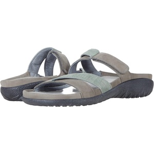 image:imageNAOT Footwear Womens Tariana SandalLight Gray NubuckTeal Linen Lthr