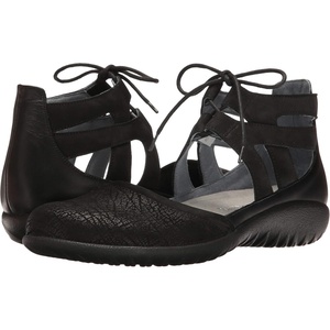 image:imageNAOT Footwears Womens Laceup Kata ShoeBlack Crackle LthrBlack Velvet NubuckBlack Raven Lthr