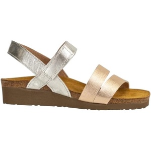 image:imageNAOT Kayla Womens Sandals  Supportive 3Strap Design with Backstrap Cork amp Latex Footbed  Arch Support  TravelFriendly Comfortable Walking Sandals for AllDay WearSilvr LthrRosegold