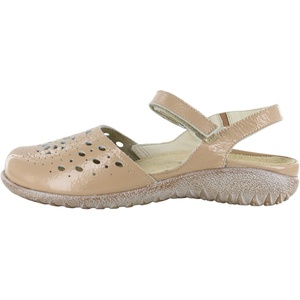 image:imageNaot Womens Arataki Flat SandalCamel Crinkle Patent Leather