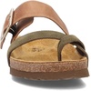 image:imageNAOT Footwear Fresno Womens Toe Loop Slide Sandal with Cork Footbed and Arch Support  Buckle  Comfort and Support  Lightweight and Perfect for Travel  Medium to Wide FitLatte Brown LthrOily Olive Suede
