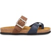 image:imageNAOT Footwear Fresno Womens Toe Loop Slide Sandal with Cork Footbed and Arch Support  Buckle  Comfort and Support  Lightweight and Perfect for Travel  Medium to Wide FitSoft Ink LthrAntique Brown Suede