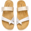 image:imageNAOT Footwear Fresno Womens Toe Loop Slide Sandal with Cork Footbed and Arch Support  Buckle  Comfort and Support  Lightweight and Perfect for Travel  Medium to Wide FitSoft Silver