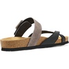image:imageNAOT Footwear Fresno Womens Toe Loop Slide Sandal with Cork Footbed and Arch Support  Buckle  Comfort and Support  Lightweight and Perfect for Travel  Medium to Wide FitSoft Black LthrTaupe Gray Suede