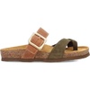 image:imageNAOT Footwear Fresno Womens Toe Loop Slide Sandal with Cork Footbed and Arch Support  Buckle  Comfort and Support  Lightweight and Perfect for Travel  Medium to Wide FitLatte Brown LthrOily Olive Suede