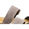 image:imageNAOT Footwear Fresno Womens Toe Loop Slide Sandal with Cork Footbed and Arch Support  Buckle  Comfort and Support  Lightweight and Perfect for Travel  Medium to Wide FitSoft Black LthrTaupe Gray Suede