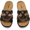 image:imageNAOT Footwear Womens Liv SandalJet Black LeatherLatte Brown Leather