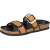image:imageNAOT Footwear Womens Nashville SandalSoft Black LeatherGolden Brown Raffia