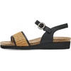 image:imageNAOT Womens Cecile SandalSoft Black LeatherGolden Brown Raffia