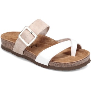 image:imageNAOT Footwear Fresno Womens Toe Loop Slide Sandal with Cork Footbed and Arch Support  Buckle  Comfort and Support  Lightweight and Perfect for Travel  Medium to Wide FitWhite