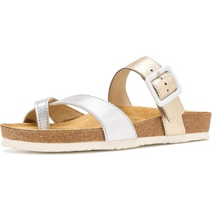 image:imageNAOT Footwear Fresno Womens Toe Loop Slide Sandal with Cork Footbed and Arch Support  Buckle  Comfort and Support  Lightweight and Perfect for Travel  Medium to Wide FitSoft Silver