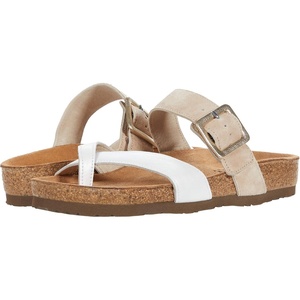 image:imageNAOT Footwear Fresno Womens Toe Loop Slide Sandal with Cork Footbed and Arch Support  Buckle  Comfort and Support  Lightweight and Perfect for Travel  Medium to Wide FitWhite Pearl LthrSand Stone Suede