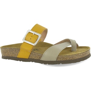 image:imageNAOT Footwear Fresno Womens Toe Loop Slide Sandal with Cork Footbed and Arch Support  Buckle  Comfort and Support  Lightweight and Perfect for Travel  Medium to Wide FitSoft Beige LthrMarigold Lthr
