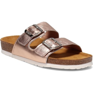 image:imageNAOT Footwear Santa Barbara Womens Slide with Cork Footbed and Arch Comfort and Support  Slip On Lightweight and Perfect for TravelSoft Rose Gold Leather