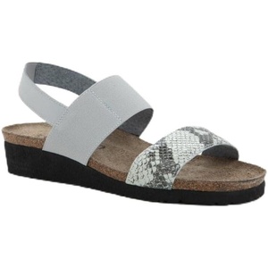 image:imageNAOT Footwear Womens Amy SandalBlackWhite Python SuedeLight Gray Elastic