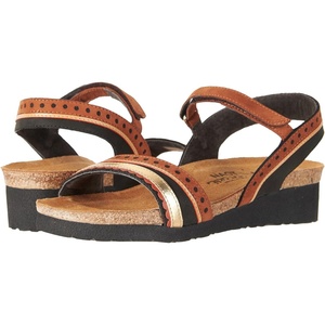 image:imageNAOT Footwear Womens Beverly SandalBlack Velvet NubuckHawaiian Brown NubuckGold Lthr