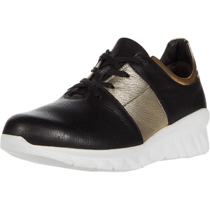 image:imageNAOT Footwear Womens Buzz Laceup SneakerSoft Black LthrRadiant Gold LthrSoft Black LthrGold Lthr