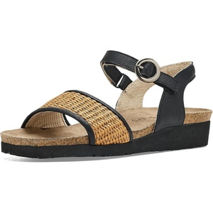 image:imageNAOT Womens Cecile SandalSoft BlackGolden Brown Raffia