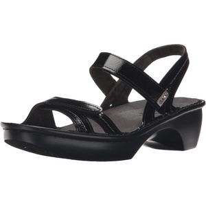 image:imageNaot Womens Brussels Wedge SandalBlack Luster Leather